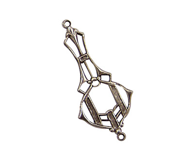 Stampt Antique Pewter (plated) Deco Drop Connector 15x32mm