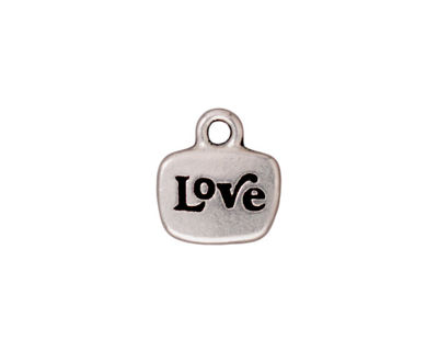 TierraCast Antique Silver (plated) Love Charm w/ Glue In 12x14mm