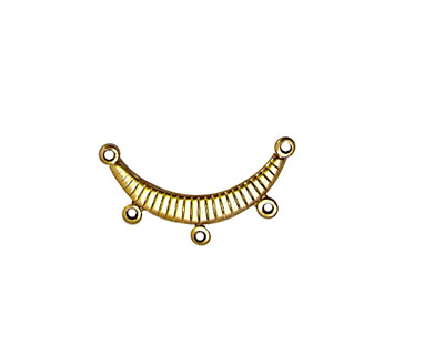 Stampt Antique Gold (plated) Ribbed Arc 3 Ring Connector 20mm
