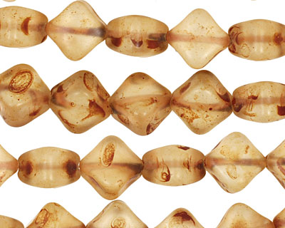 Czech Glass Honey (matte) Organic Diamond 10mm