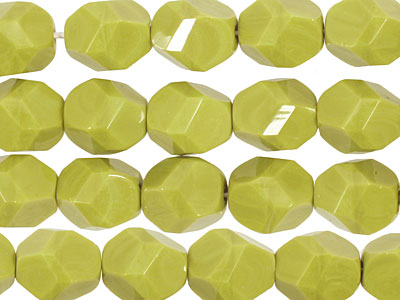 Czech Glass Chartreuse Faceted Nugget 10x8mm