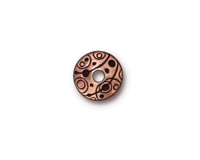 TierraCast Antique Copper (plated) Large Hole Orbit Bead Cap 3x11mm