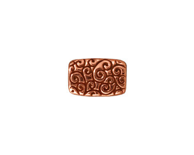 TierraCast Antique Copper (plated) Rectangle Scroll Bead 14x9mm