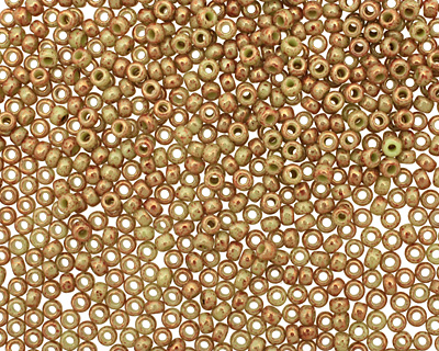 TOHO Marbled Opaque Avocado/Pink Round 11/0 Seed Bead