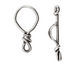 Rustic Charms Sterling Silver Medium Twisted Toggle Clasp 27x14mm, 32mm bar