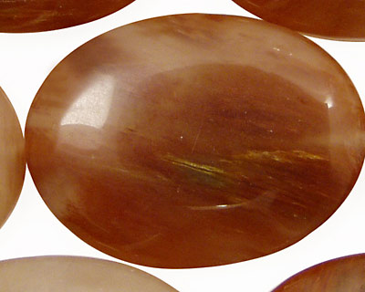 Red Line Quartz Flat Oval 40x30mm