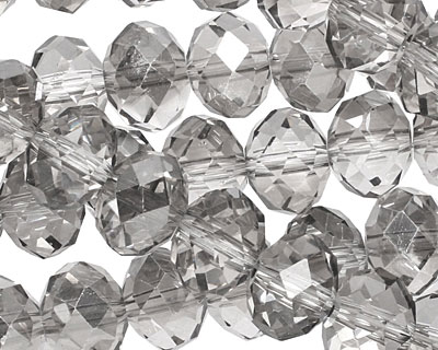Luster Silver Crystal Faceted Rondelle 10mm