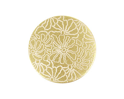 Lillypilly Gold Weathered Daisy Anodized Aluminum Disc 25mm, 22 gauge