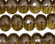 Smoky Quartz Faceted Rondelle 10x14mm