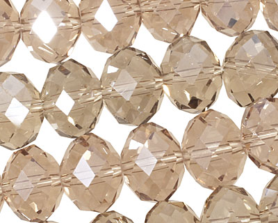 Khaki Crystal Faceted Rondelle 14mm