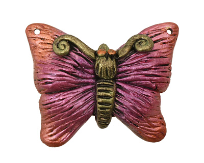 Poison Tree Polymer Clay Pink Butterfly 33-34x27-28