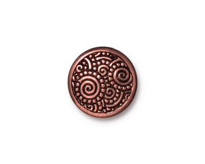 TierraCast Antique Copper (plated) Spirals Snap Cap 15mm