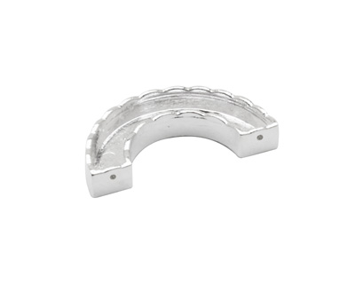 Silver (plated) Scalloped Curve (1 channel, 2 hole) Katiedids 27.5x12mm