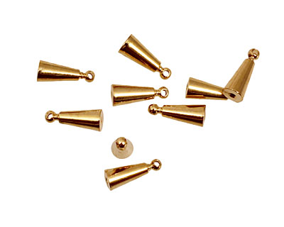 Memory Wire Gold (plated) Cone w/ Ring Endcap 9.5x4mm