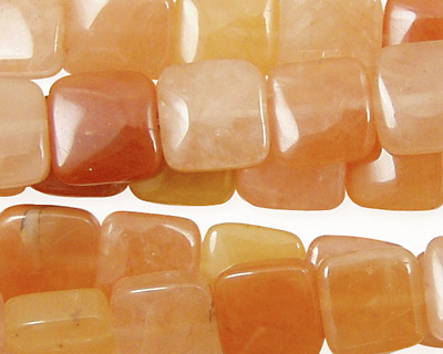 India Red Aventurine Puff Square 10mm