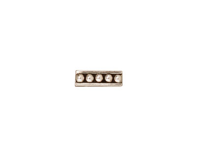 TierraCast Antique Silver (plated) Beaded 2-Hole Bar 11x4mm