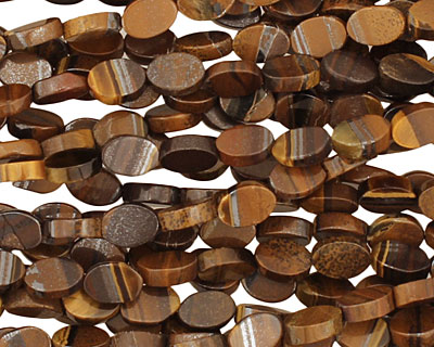 Tiger Iron Flat Oval 6x4mm