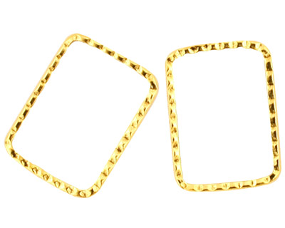 Stampt Antique Gold (plated) Rectangular Textured Ring 18x24mm