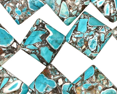 Blue Mosaic Magnesite Diamond 22mm
