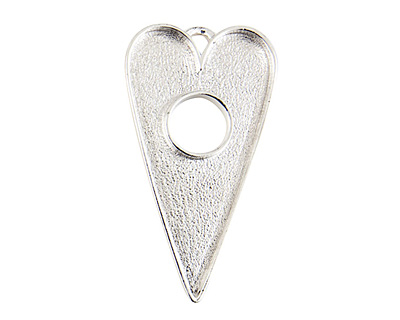 Nunn Design Sterling Silver (plated) Grande Heart Bezel Toggle 52x29mm