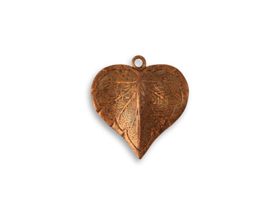 Vintaj Artisan Copper Classic Nouveau Leaf Charm 16x17mm