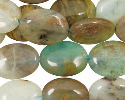 Peruvian Blue Opal Flat Oval 18x13mm