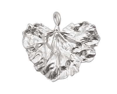 Ezel Findings Rhodium (plated) Cabbage Leaf Link 30x27mm