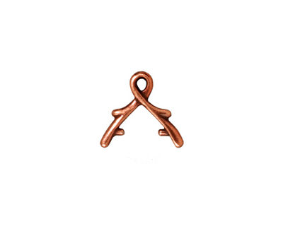 TierraCast Antique Copper (plated) Vine Pinch Bail 13x12mm