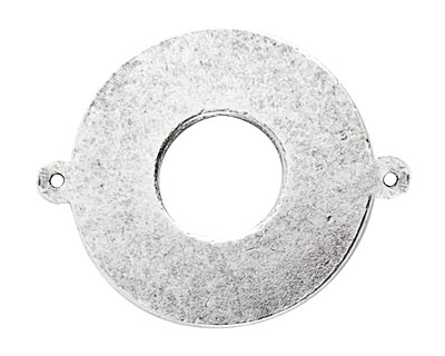 Nunn Design Antique Silver (plated) Flat Grande Circle Tag Toggle Link 38x30mm