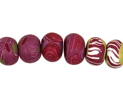 Humble Beads Polymer Clay Magenta Tiny Disk 7x10-11mm