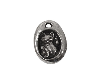 Green Girl Pewter Little Blessings Lucky Cat 15x19mm