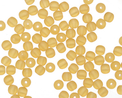 Czech Glass Matte Medium Topaz Round 4mm