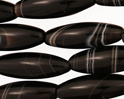 Black Sardonyx Rice 28-30x10mm