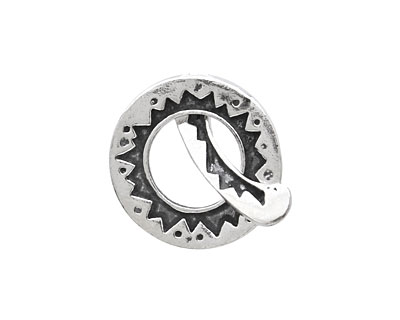 Saki Sterling Silver Sunburst Toggle Clasp 20mm, 21mm bar