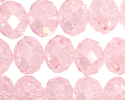 Light Rose AB Crystal Faceted Rondelle 14mm