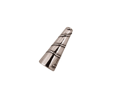 Antique Silver (plated) Small Spiral Cone 17x6mm