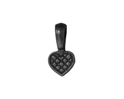 TierraCast Gunmetal Heart Bail Glue Pad 10x19mm
