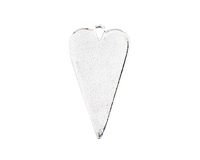 Nunn Design Sterling Silver (plated) Elongated Heart Charm 4x27mm