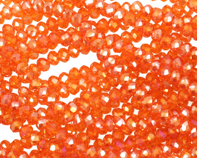 Fiery Sun AB Crystal Faceted Rondelle 3mm