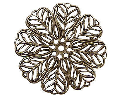Stampt Antique Pewter (plated) Daisy Filigree 36mm