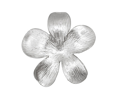 Ezel Findings Rhodium (plated) 5 Petal Flower Link 27mm