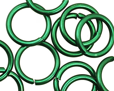 Green Anodized Aluminum Jump Ring 18mm, 12 gauge (13.1mm inside diameter)
