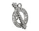 Silver (plated) Filigree Toggle Clasp w/ Roped Bezel Bar 21x32mm, 37x11mm
