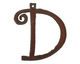 The Lipstick Ranch Rusted Iron Letter D Pendant 47x50mm