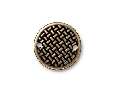 TierraCast Antique Brass (plated) Woven Disk Link 18mm