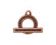 TierraCast Antique Copper (plated) 5/8" Beaded Bar & Ring Toggle Clasp 16x1