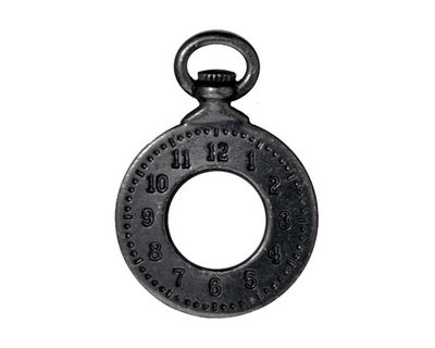 TierraCast Gunmetal Clock Pendant 20x29mm