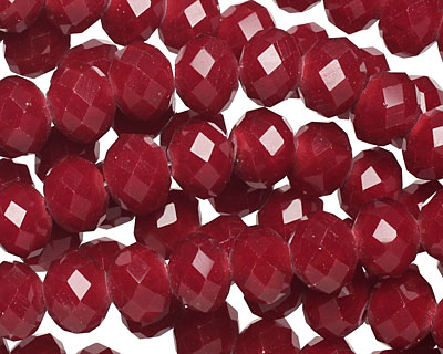 Oxblood Crystal Faceted Rondelle 8mm