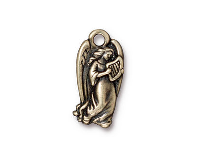 TierraCast Antique Brass (plated) Angel Charm 11x22mm