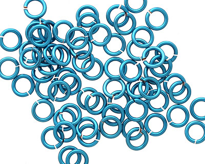 Pacific Blue Enameled Copper Round Jump Ring 5mm, 18 gauge